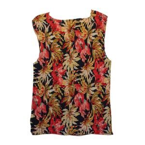 90s popcorn stretch tank top floral print
